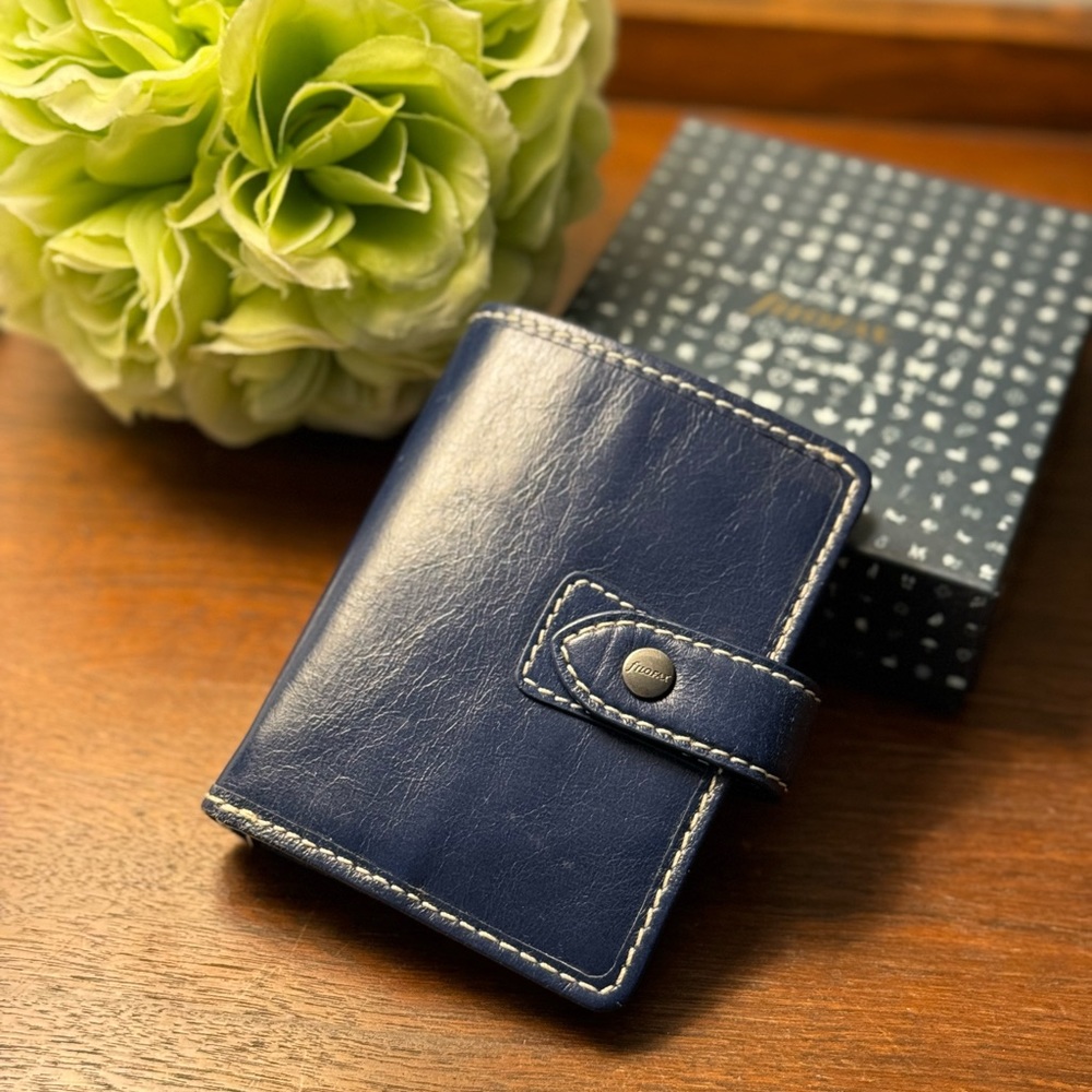 Filofax Malden Mini Planner Organizer Wallet Navy